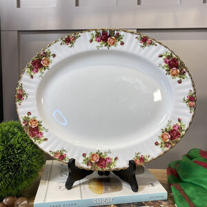Royal Albert Old Country Roses Oval SERVING TRAY Platter 15” England Vintage